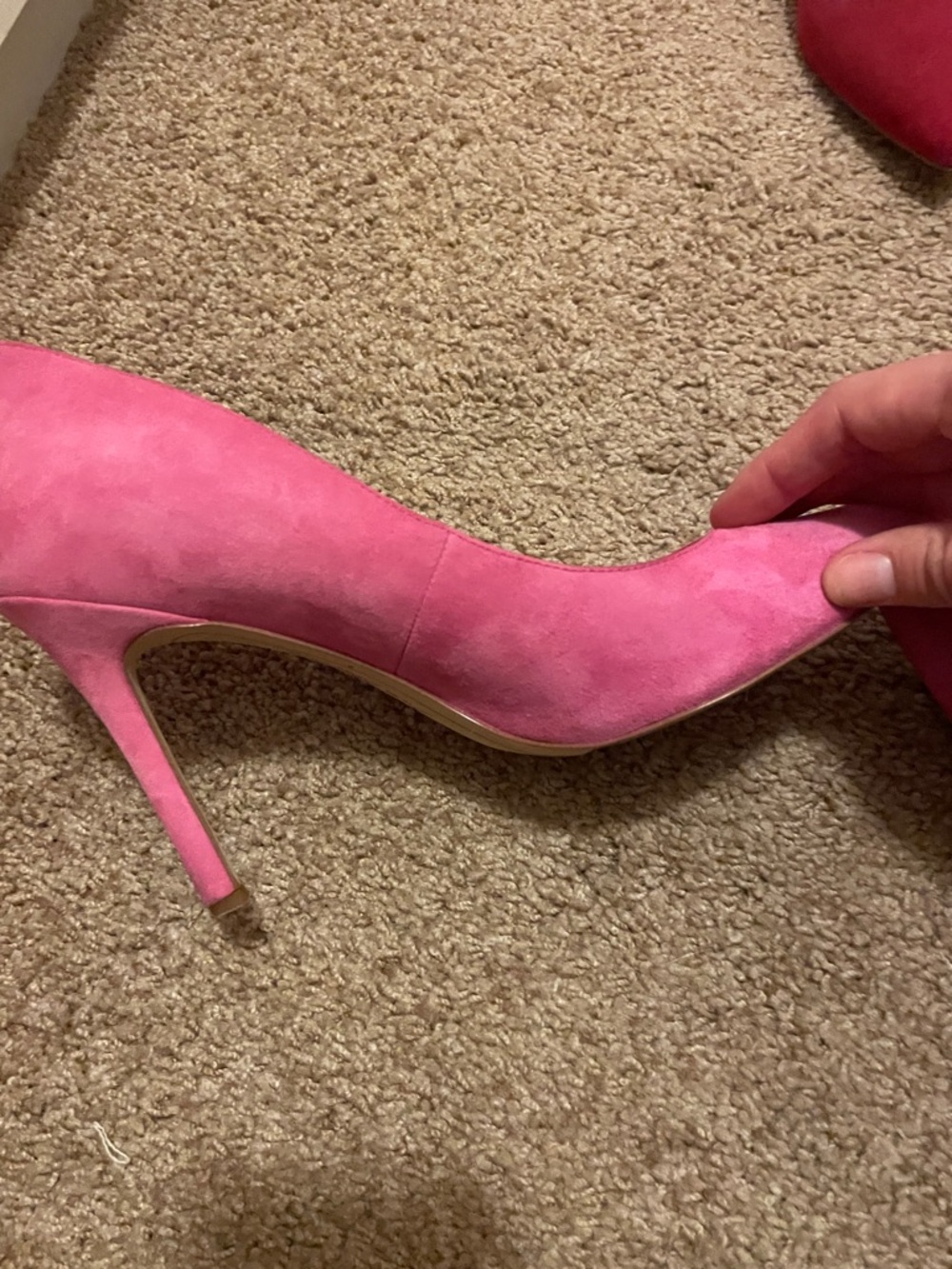Sam Edelman Hot Pink Suede Pointed Toe Pumps - Picture 7 of 8